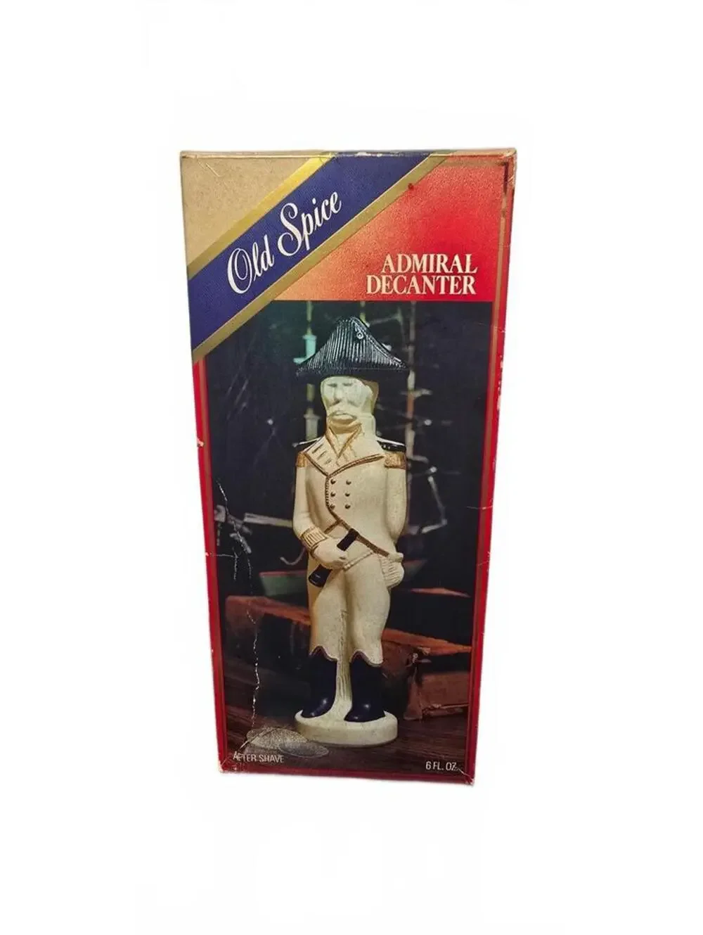Vintage Old Spice Admiral Decanter Porcelain Bottle with Original Box